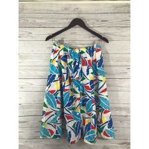 VINTAGE Size 14 Hunter Sportswear Leaf Print Skirt